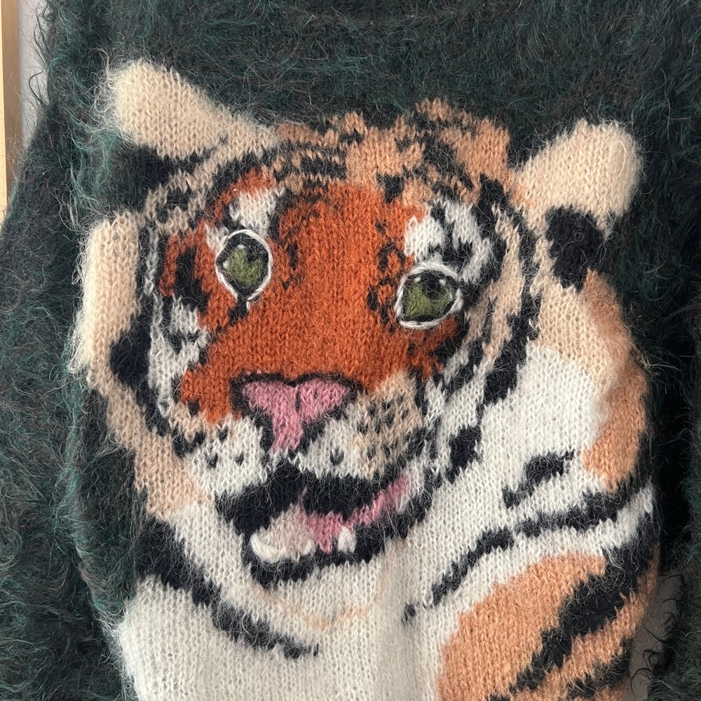 Rare Ann Arundell Happy Tiger Mohair Sweater